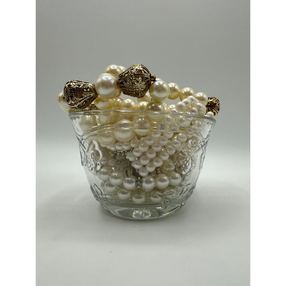 Vintage Anchor Hocking Savannah Punch Cup Mystery Pearl Necklace Jar VTG to Mod - Picture 3 of 4